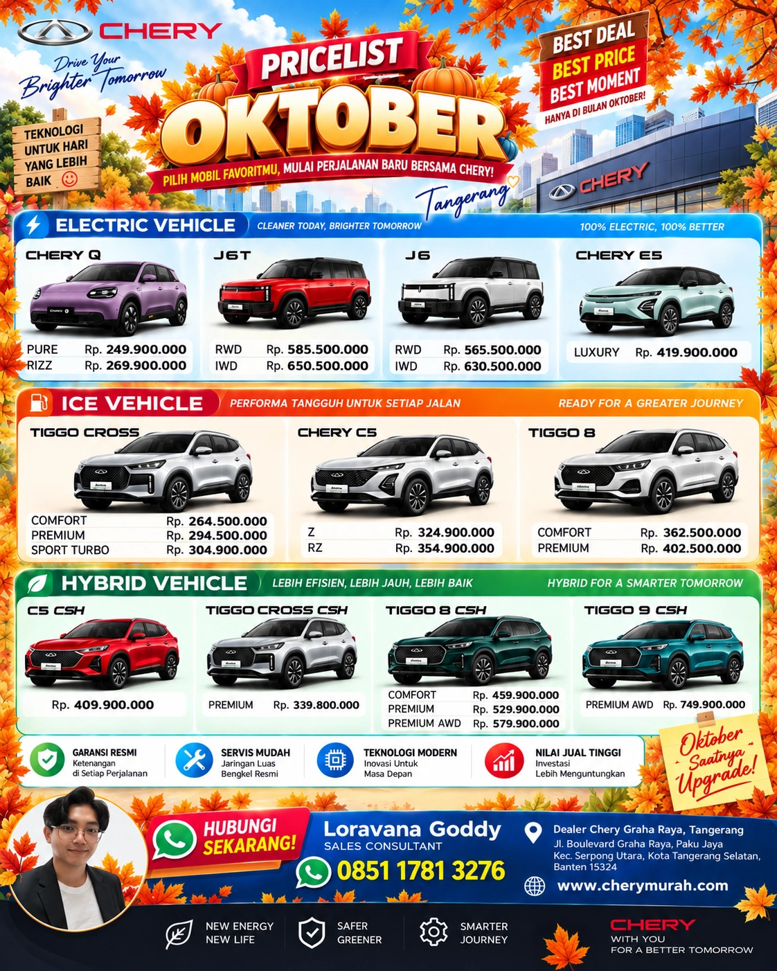 Pricelist lengkap kendaraan Chery Oktober 2026