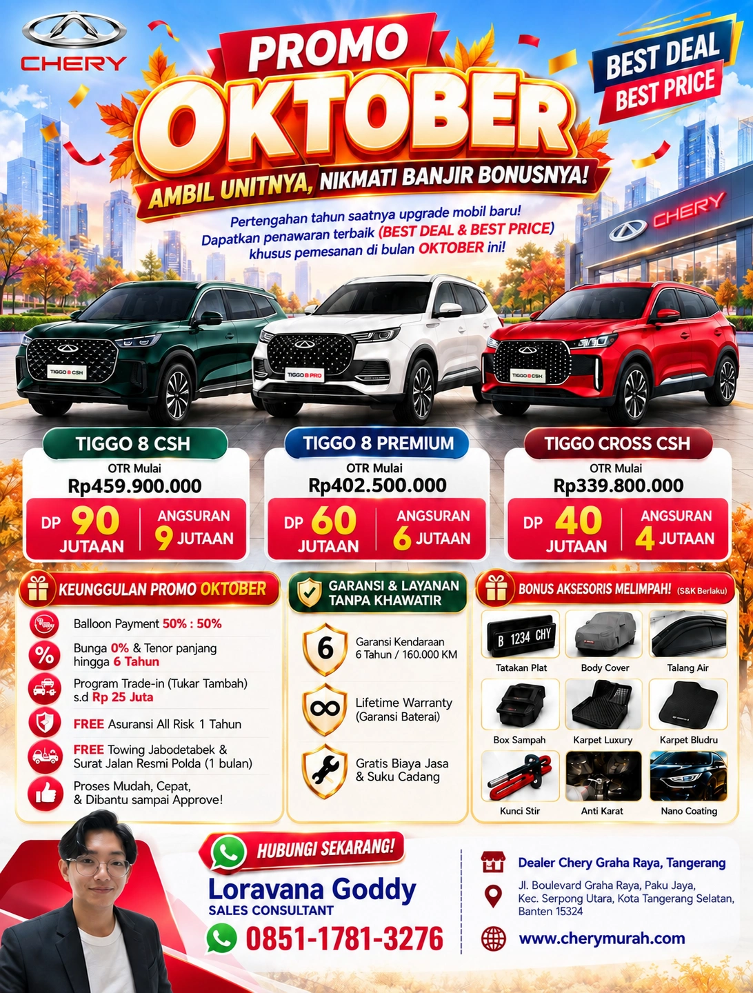 Promo Oktober Tiggo 8 CSH, Tiggo 8 Premium, dan Tiggo Cross CSH